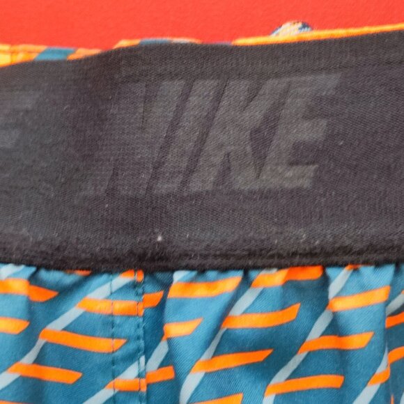 Nike swim trunk orange blue design men's size 36 - Picture 5 of 8
